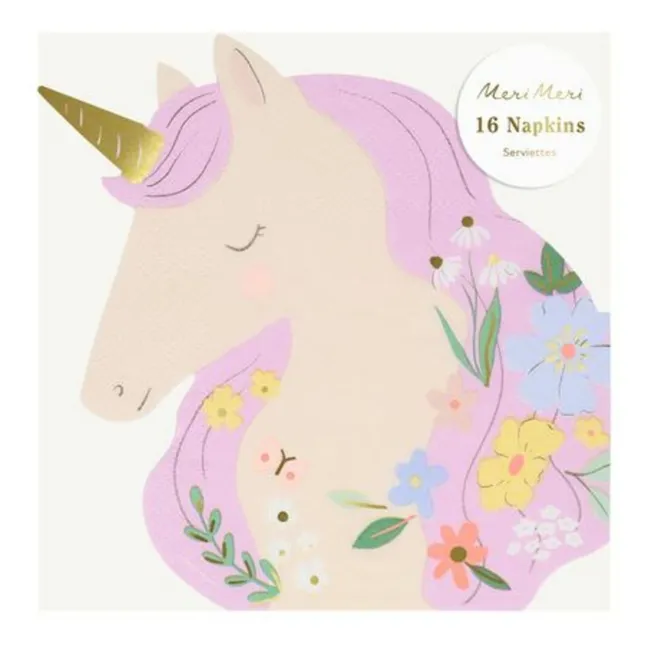 Große Papierservietten Meadow Unicorns - Set aus 16 Stück