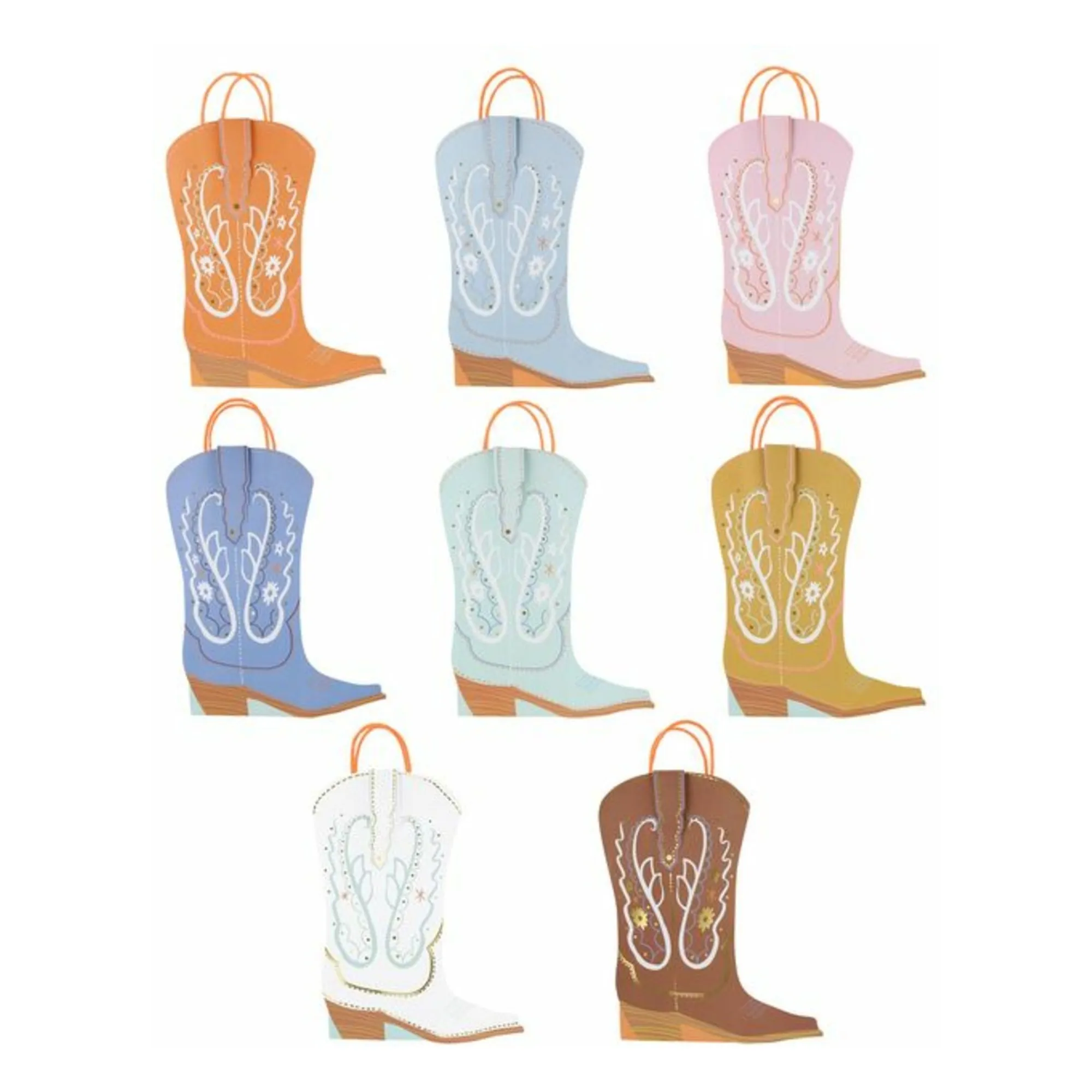 Meri Meri Multicoloured Western Gift Bags - Set Of 8