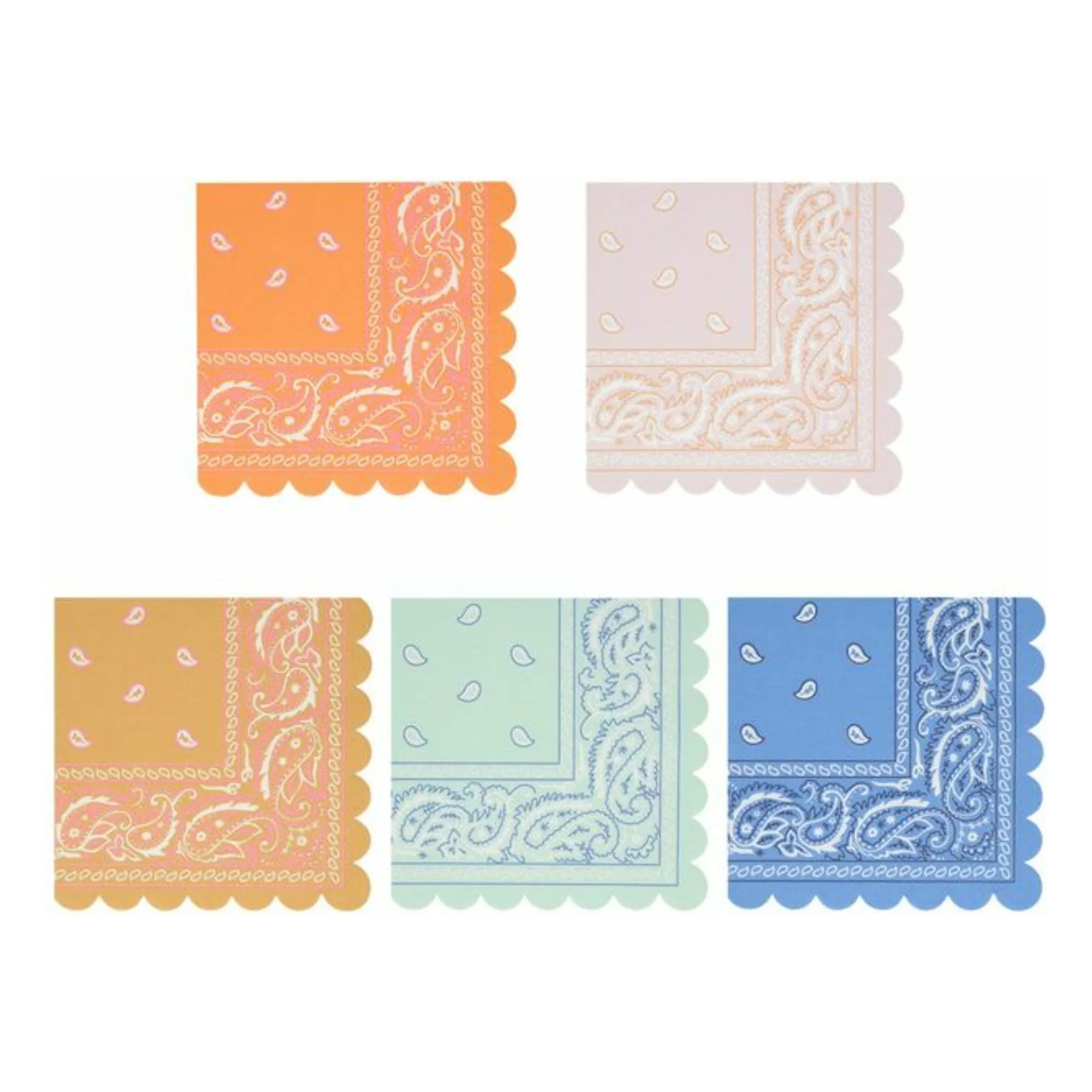 Meri Meri Multicoloured Western Paper Napkins - Set Of 16