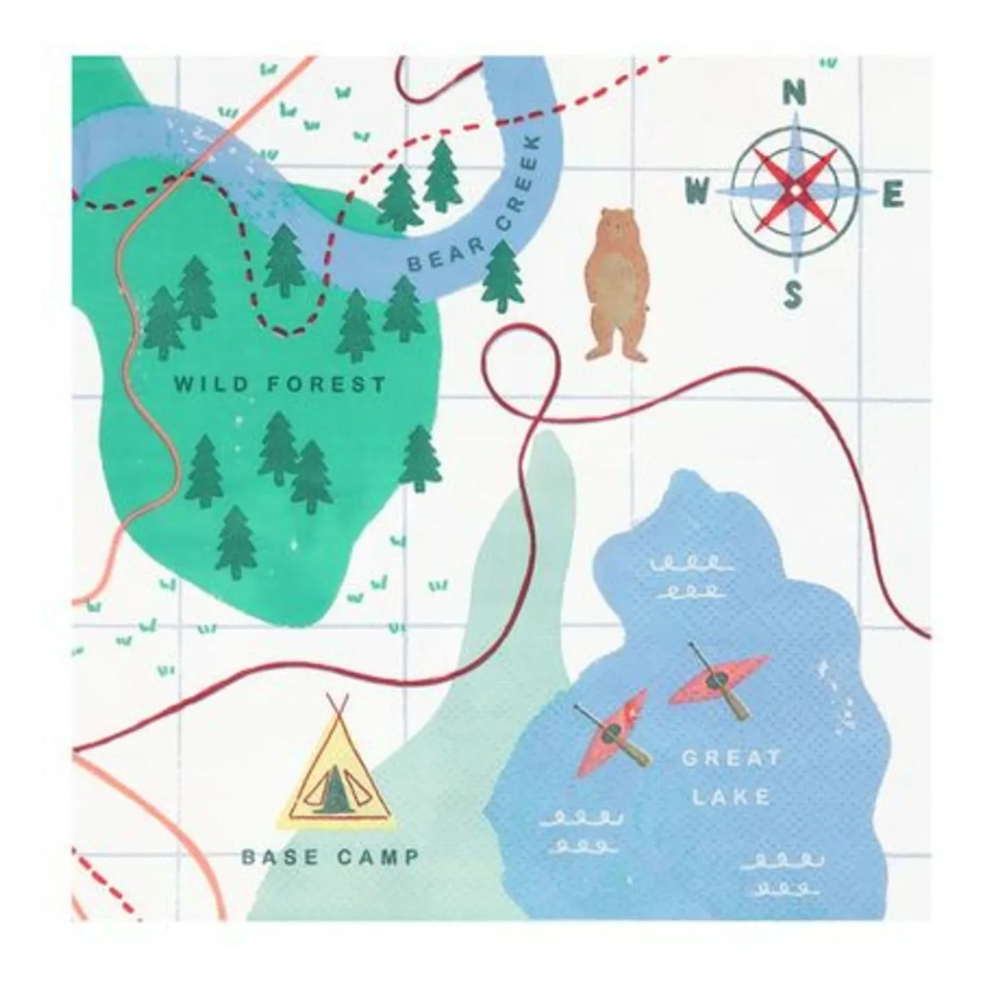 Meri Meri Multicoloured Camping Adventure Paper Towels