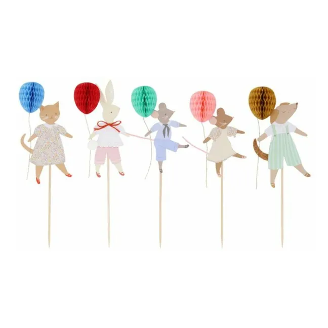 Decorazioni per torte di compleanno Animal Friends - Set di 5