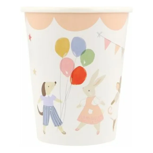 Gobelets d'anniversaire Animal Friends - Set de 8
