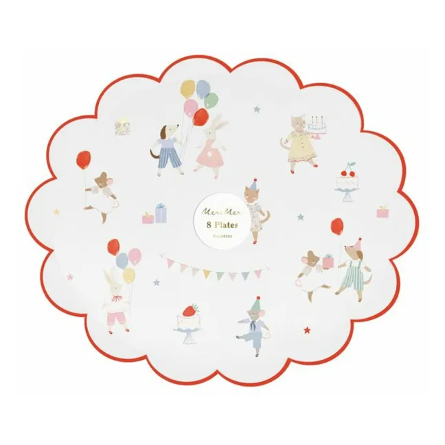 Assiettes d'anniversaire Animal Friends - Set de 8