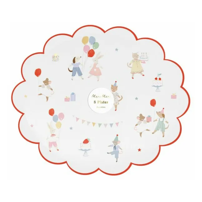 Assiettes d'anniversaire Animal Friends - Set de 8