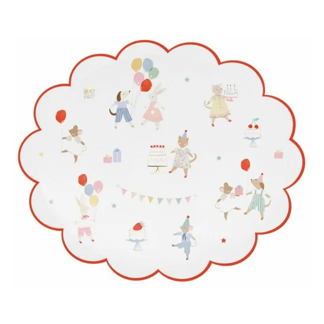 Assiettes d'anniversaire Animal Friends - Set de 8