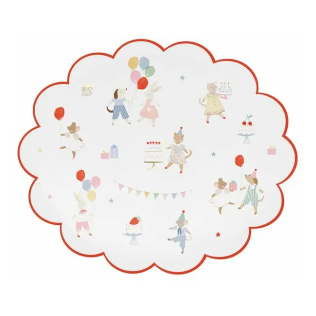 Assiettes d'anniversaire Animal Friends - Set de 8