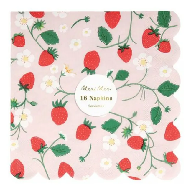 Serviettes en papier Fraises - Set de 16