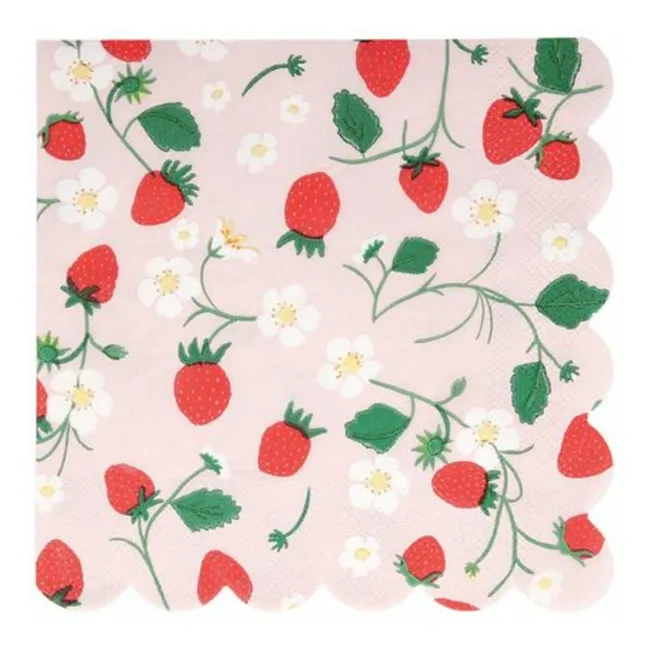 Tovaglioli di carta alla fragola - Set di 16 pezzi