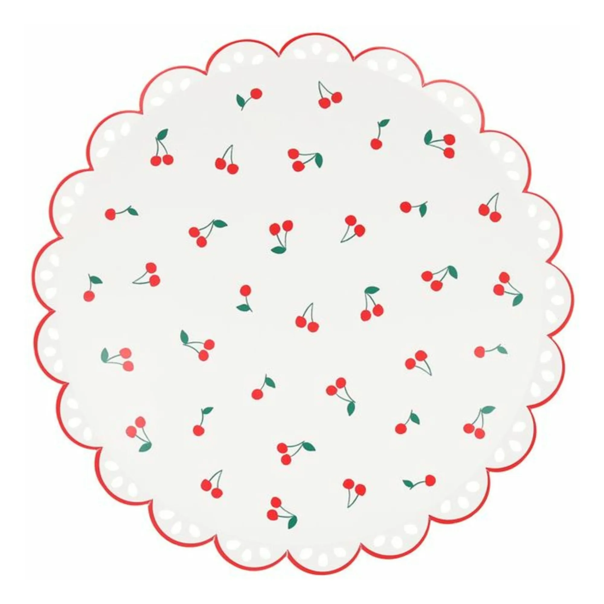 Meri Meri White Cherry Plates - Set Of 8