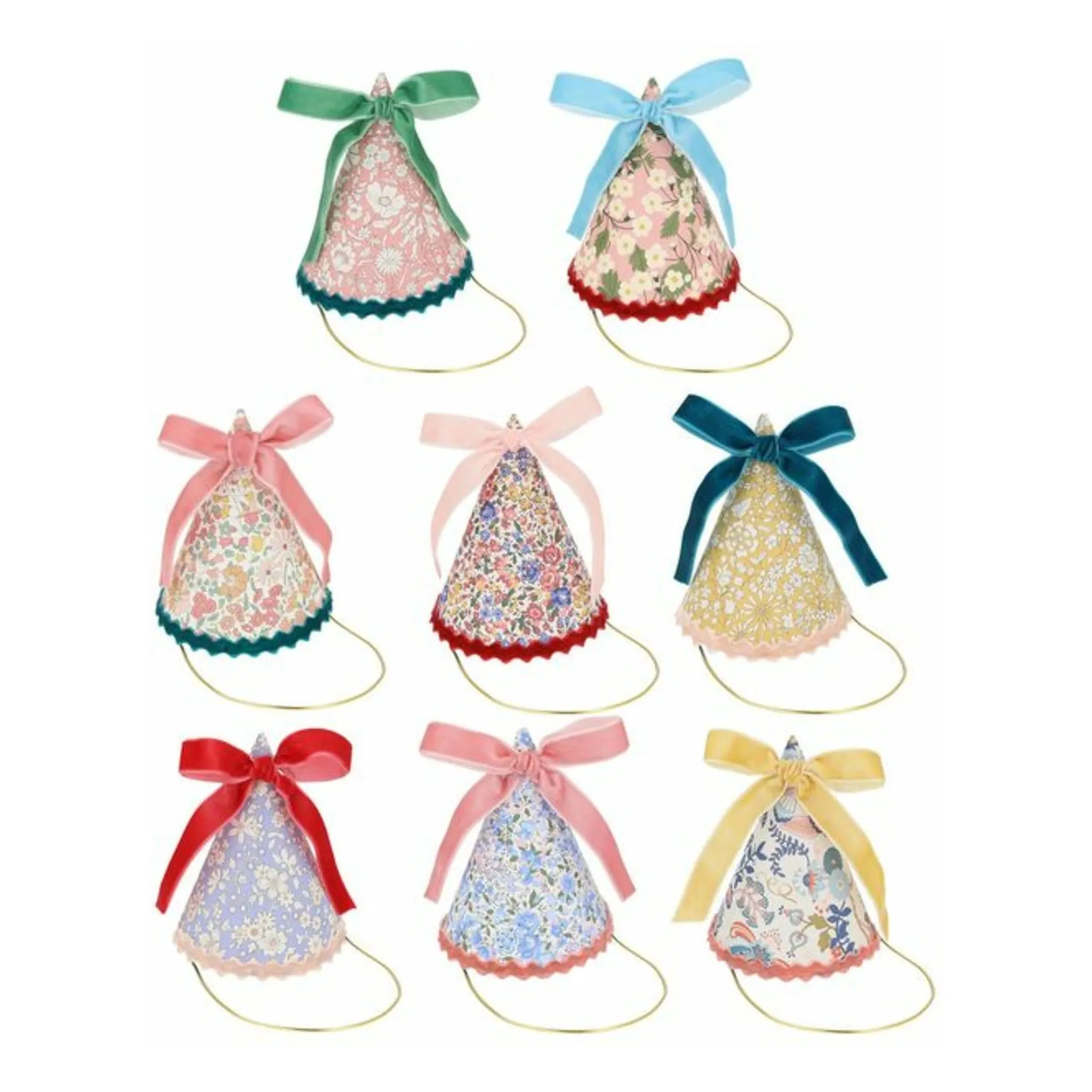 Meri Meri Multicoloured Party Hats - X Liberty - Set Of 8