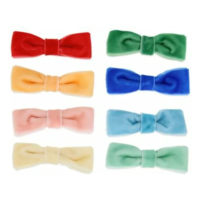 Pinces à cheveux nœuds velours - Set de 8