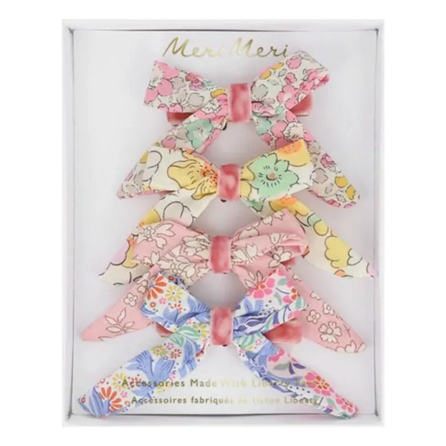 Pinces à cheveux nœuds fleuris - Set de 6