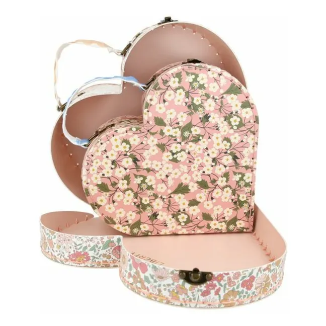 Petites valises de rangement Cœurs - Meri Meri x Liberty