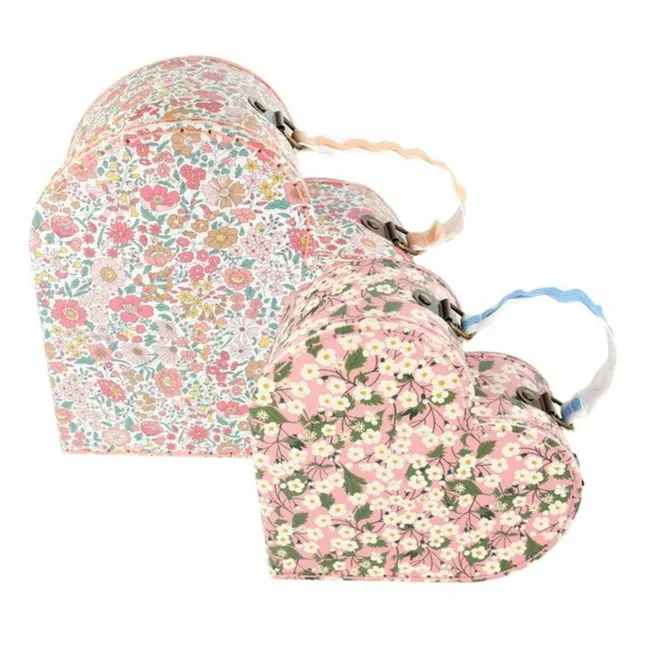 Petites valises de rangement Cœurs - Meri Meri x Liberty