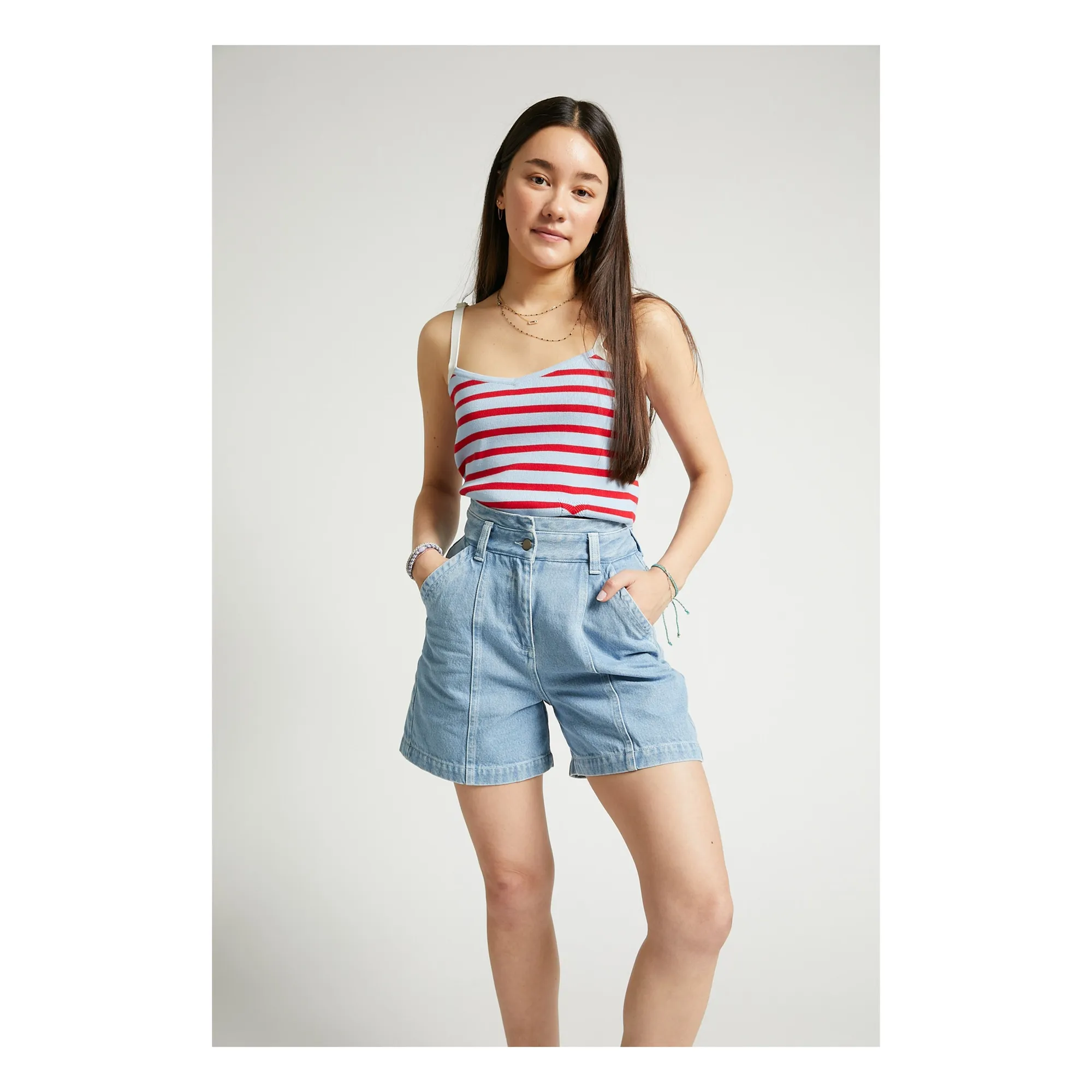 Indee Light Blue Slovenia Stripes Top
