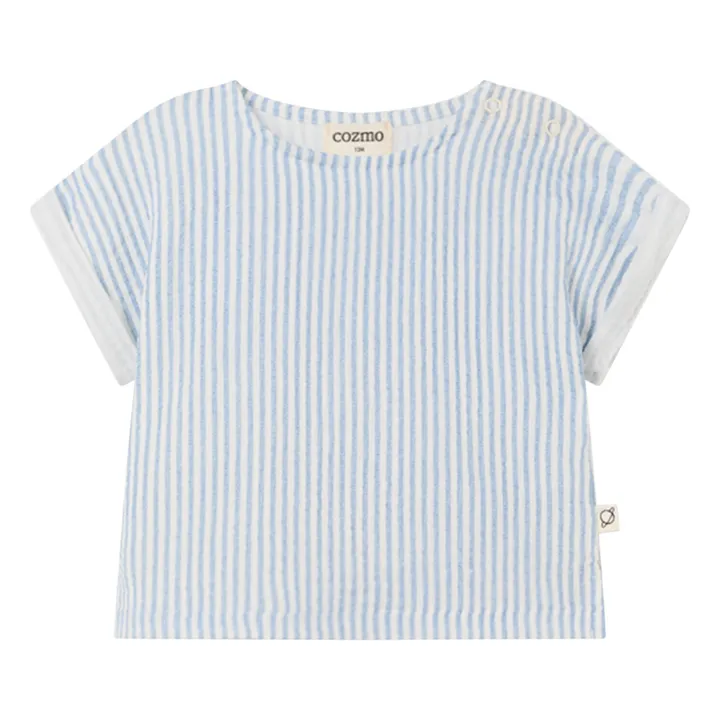 T-Shirt Hanne Gaze Aus Baumwolle | Blau- Produktbild Nr. 0