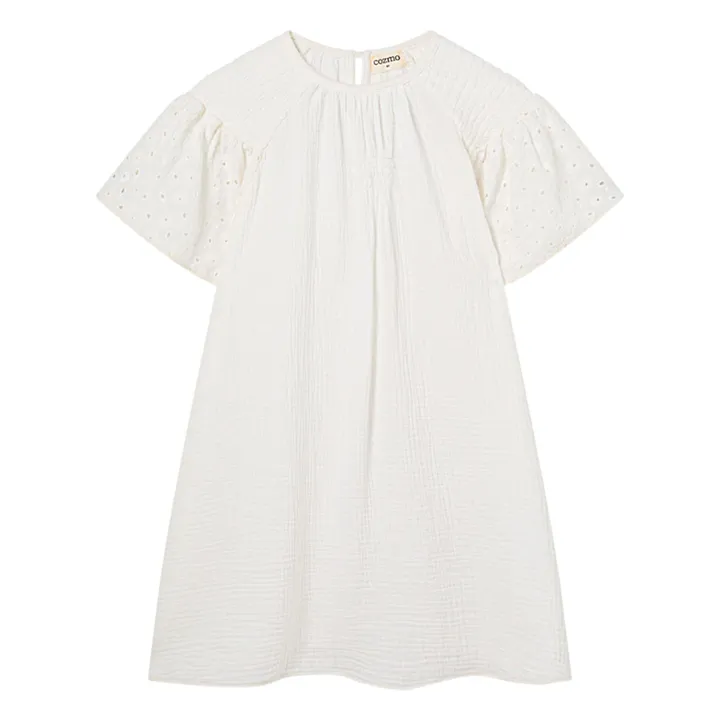 Robe Carla Gaze De Coton | Ecru- Image produit n°0