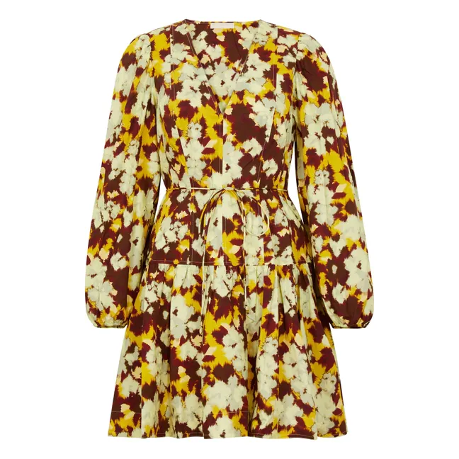 Vestido de popelina de algodón Anita | Amarillo palo