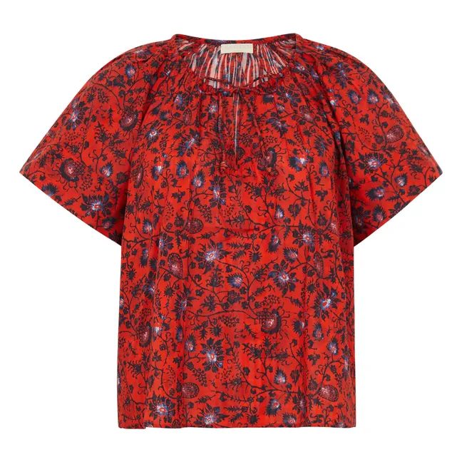Sena blouse | Rouge coquelicot