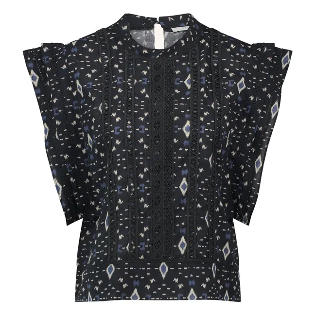 Xena Ikat Bluse | Nachtblau