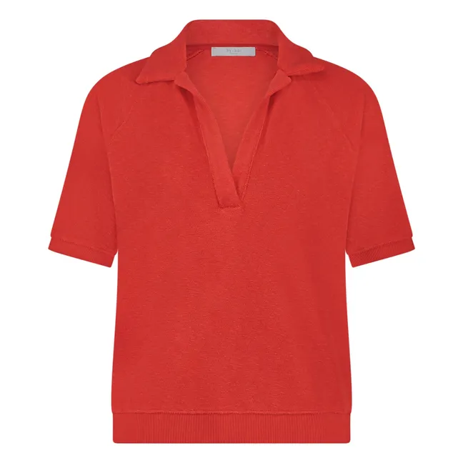 T-shirt Polo Harper Slub | Rouge coquelicot