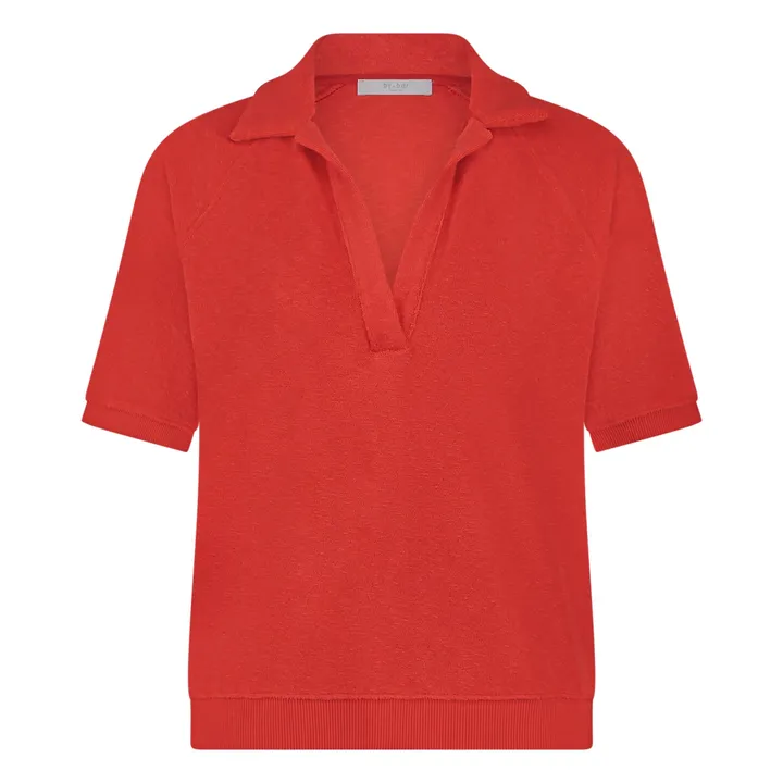 Camiseta Polo Harper Slub | Rouge coquelicot- Imagen del producto n°0