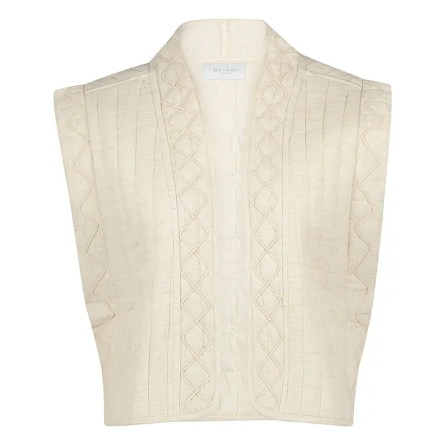 Ärmellose Jacke Isla Cord | Sandfarben