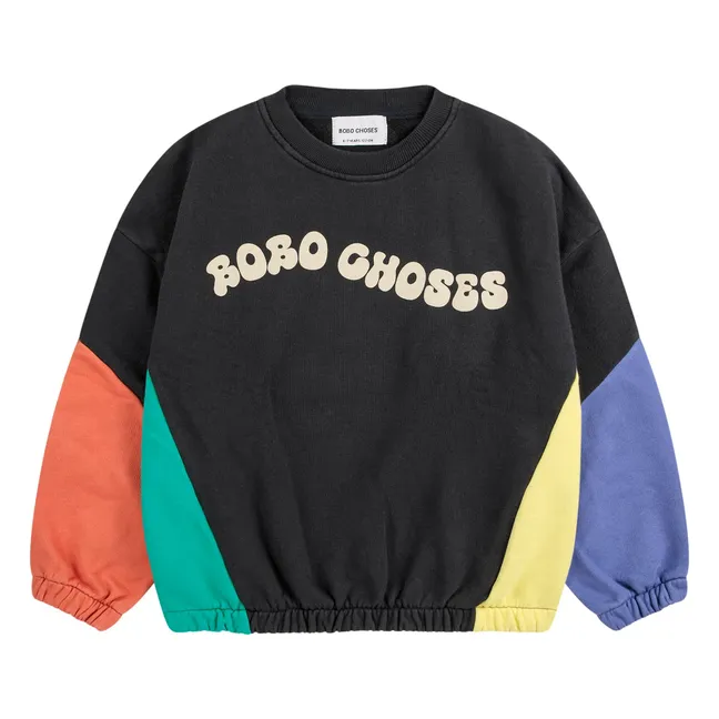 Colorblock organic cotton sweatshirt | Black