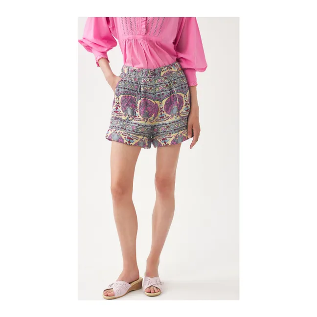 Pantalones cortos acolchados de voile de algodón Tala | Amarillo