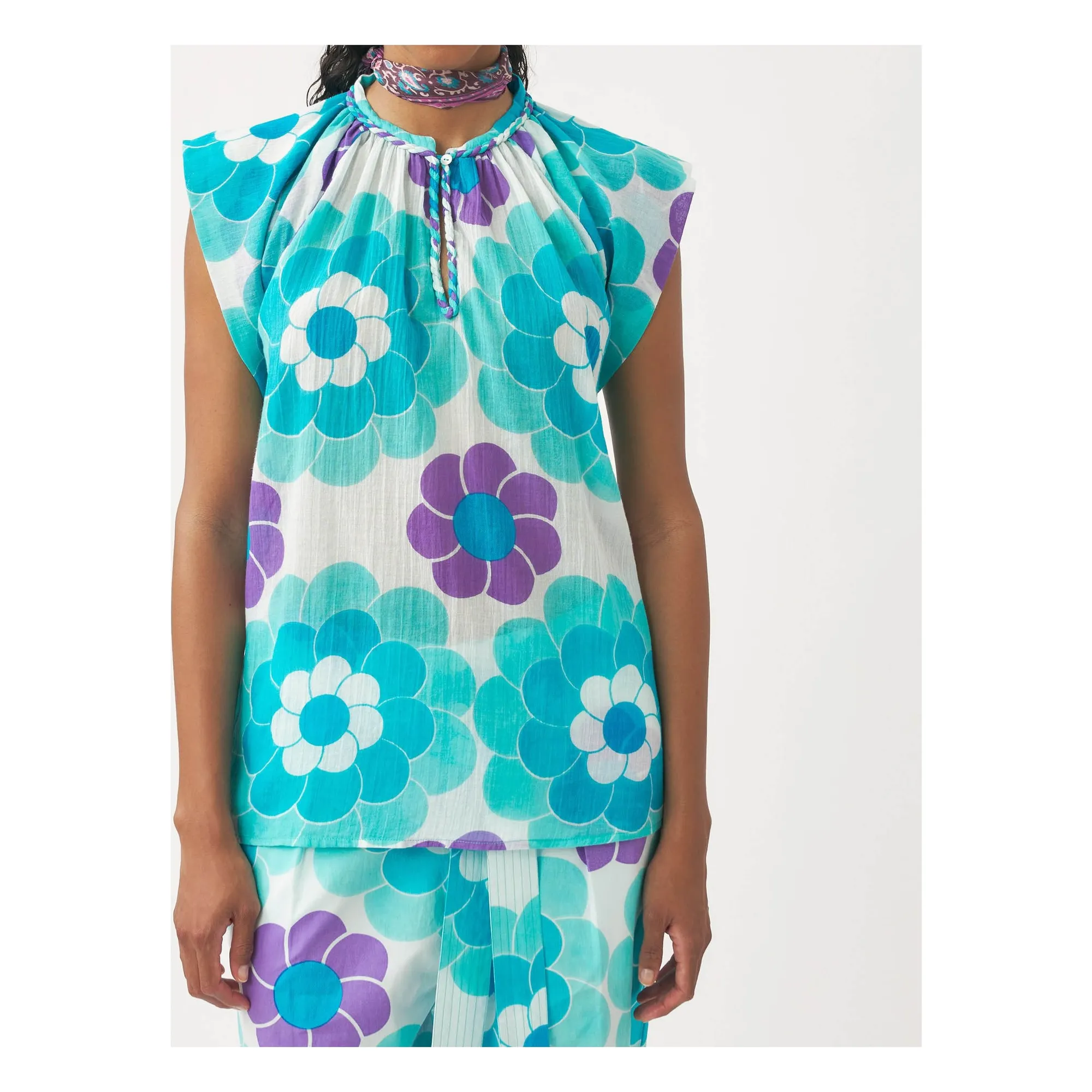 Antik Batik Blue Suny Cotton Gauze Top