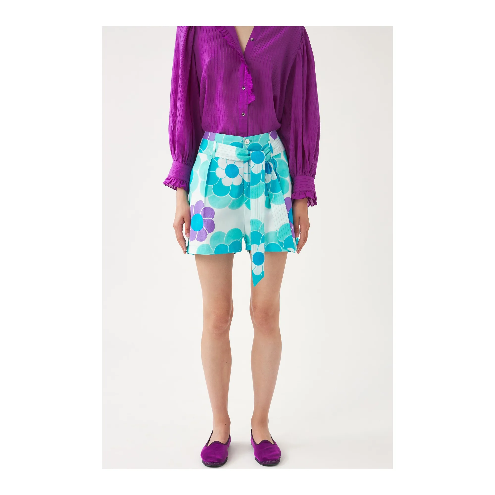 Antik Batik Blue Suny Cotton Poplin Shorts