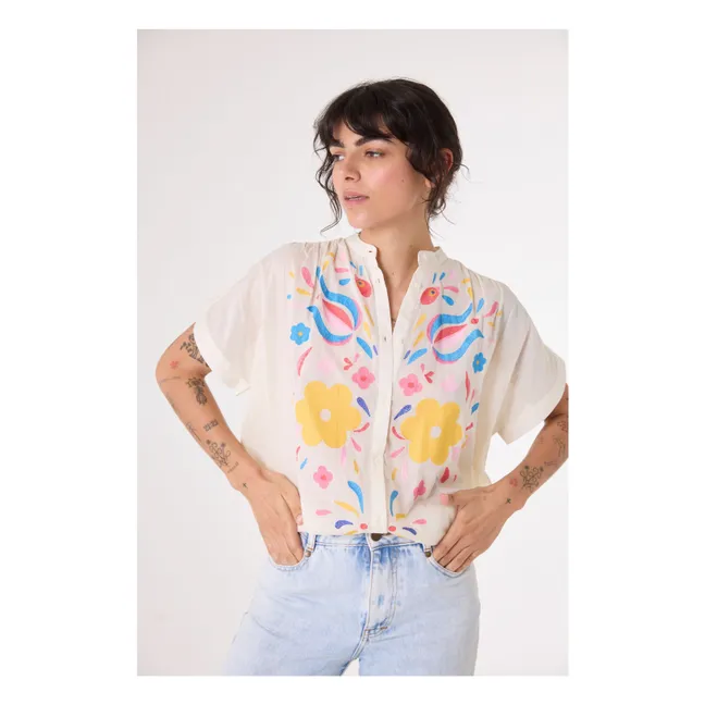 Bluse Maya Joy Bestickt | Seidenfarben
