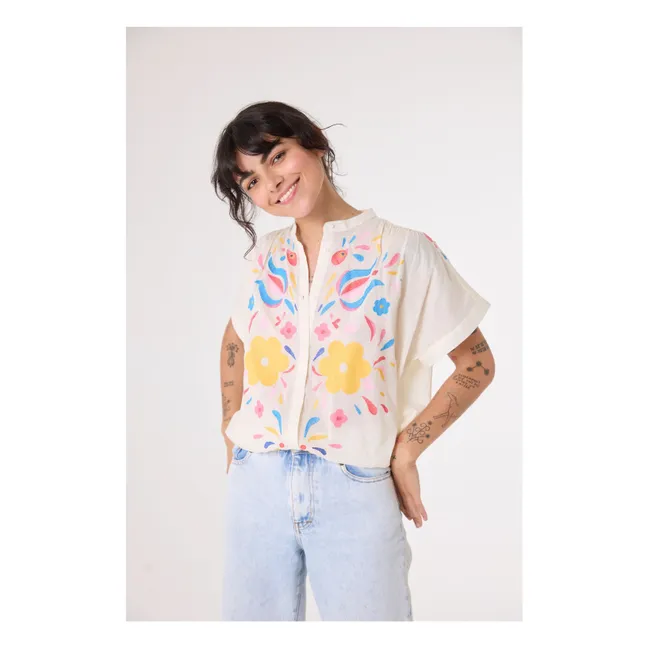 Bluse Maya Joy Bestickt | Seidenfarben