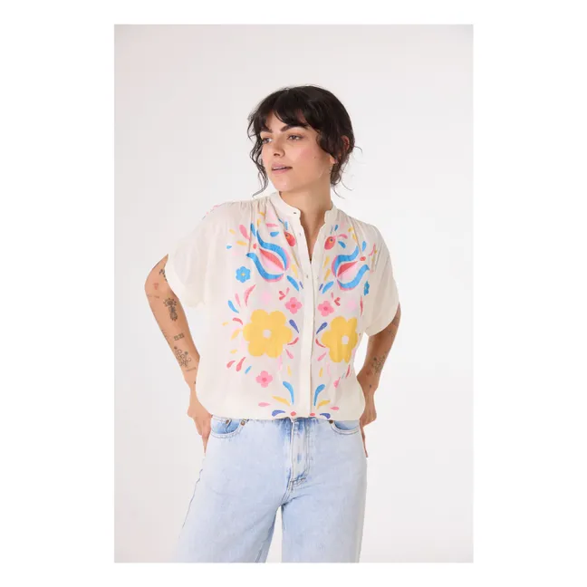 Bluse Maya Joy Bestickt | Seidenfarben