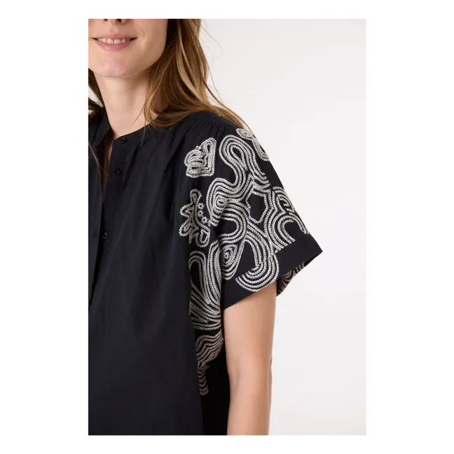 Maya Dune Embroidered Blouse | Black