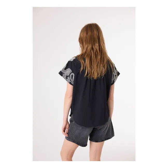 Maya Dune Embroidered Blouse | Black