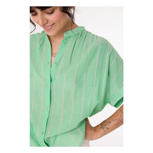 Louison Stripes Blouse | Green