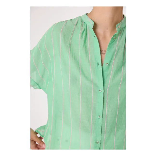 Louison Stripes Blouse | Green