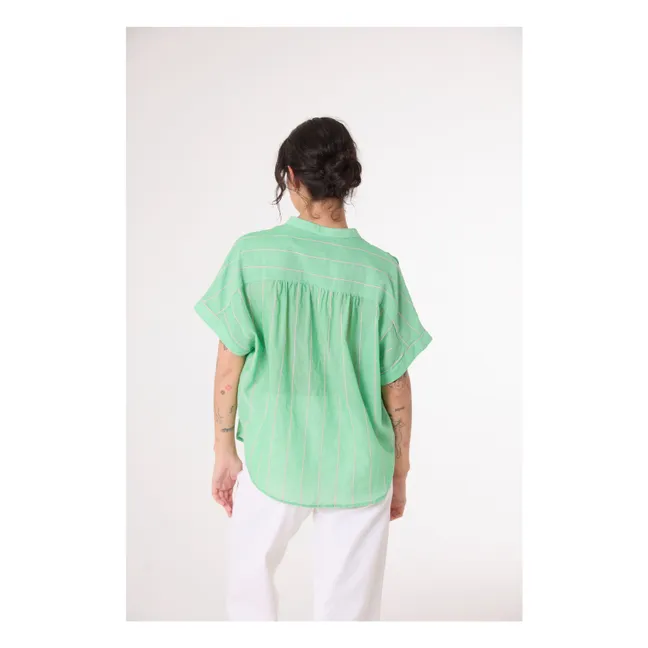 Louison Stripes Blouse | Green