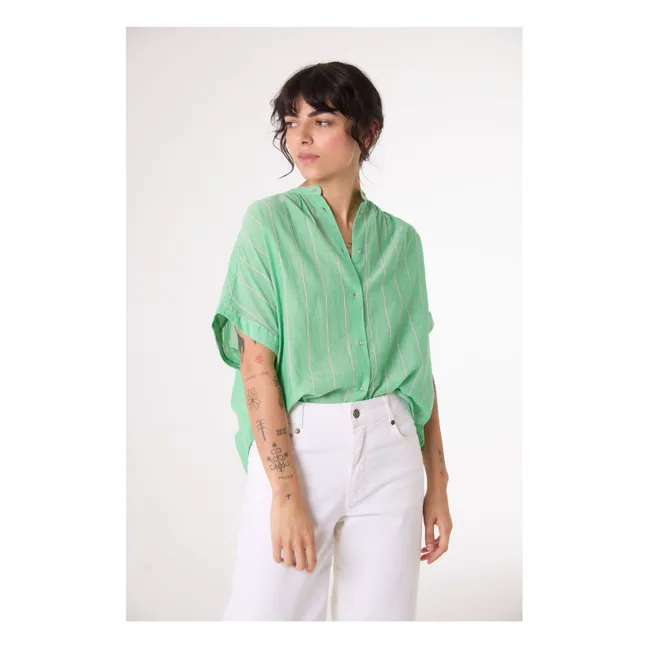 Louison Stripes Blouse | Green