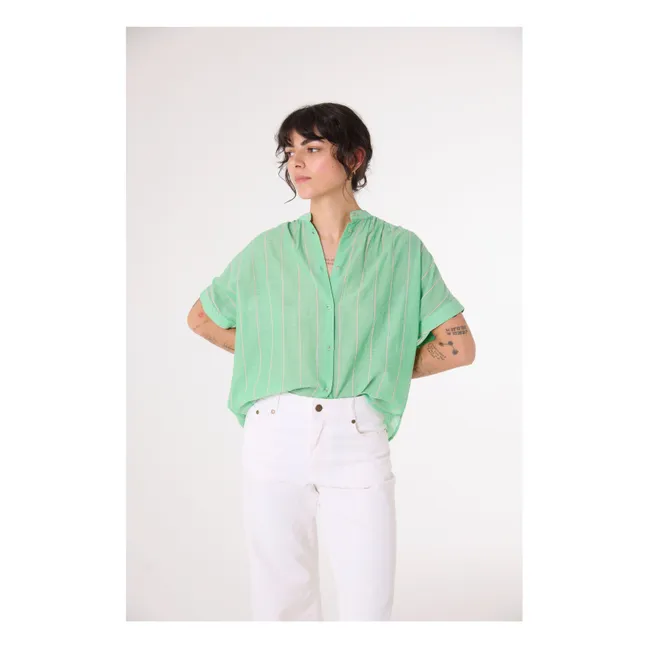 Louison Stripes Blouse | Green