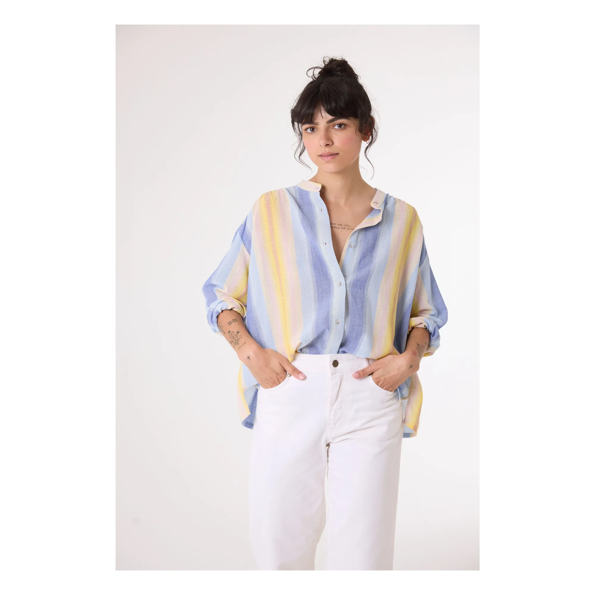 Sacrécoeur Blue Ella Cruz Organic Cotton Blouse
