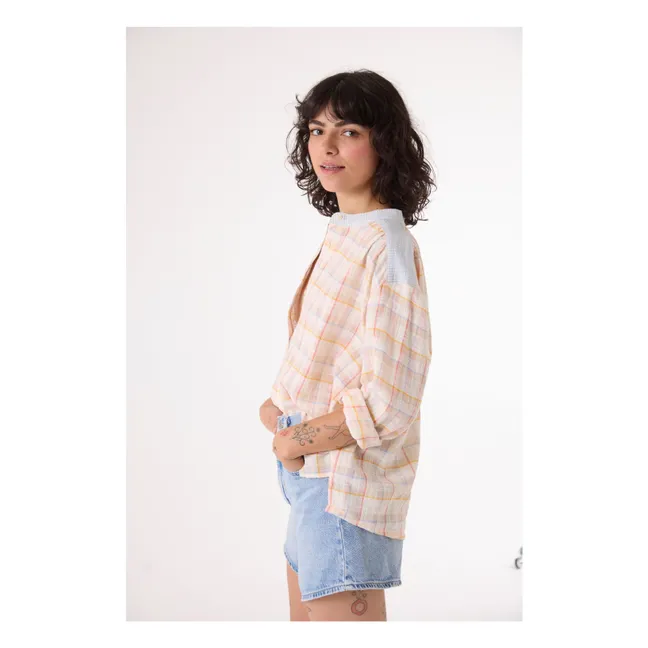 Camicetta Ella Carreaux | Rose poudré