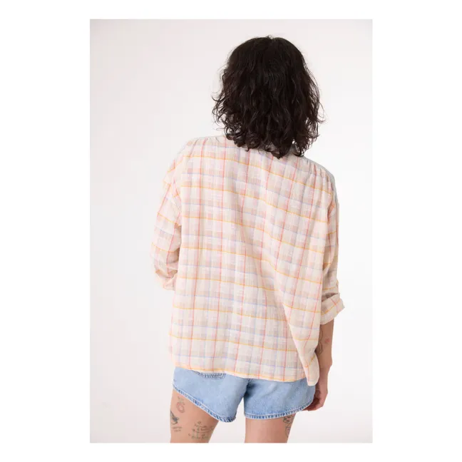 Camicetta Ella Carreaux | Rose poudré