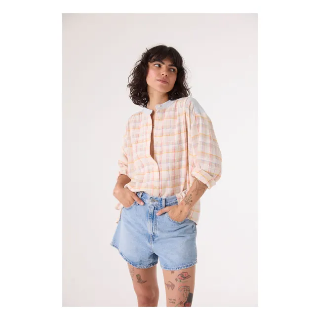 Camicetta Ella Carreaux | Rose poudré