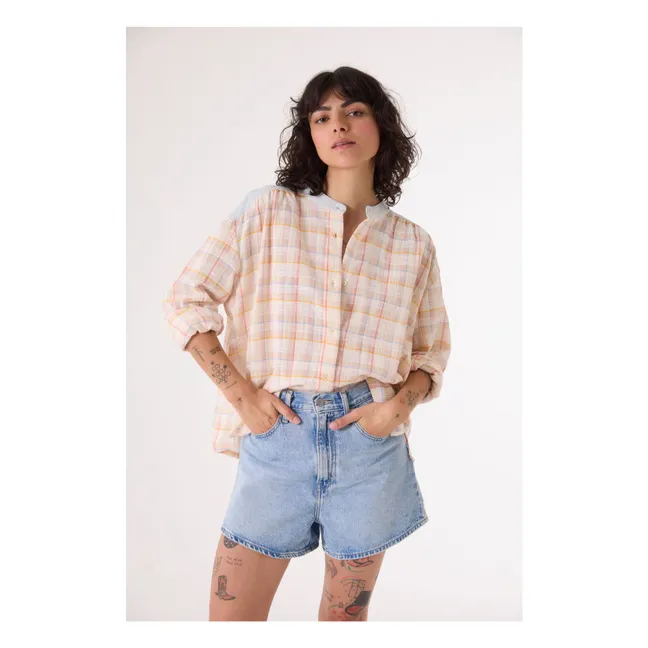 Bluse Ella Kariert | Puderrosa