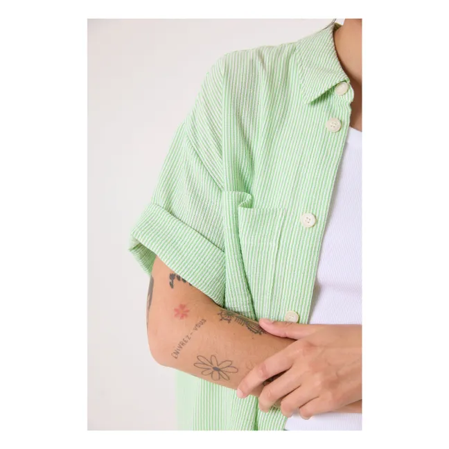 Alma Fines Rayures shirt | Green