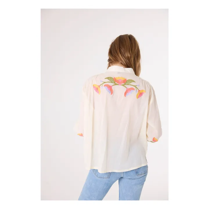 Camicia ricamata Ali Garden | Ecru- Immagine del prodotto n°4
