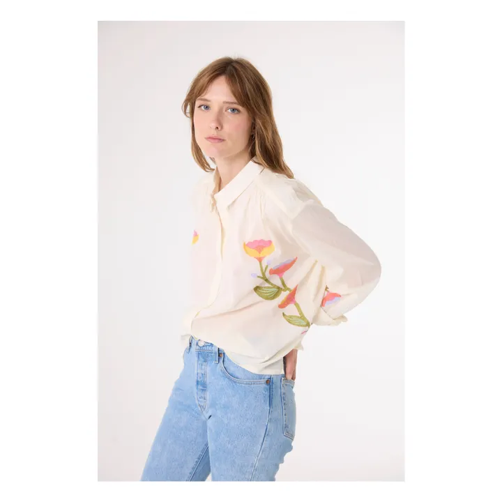 Camicia ricamata Ali Garden | Ecru- Immagine del prodotto n°3