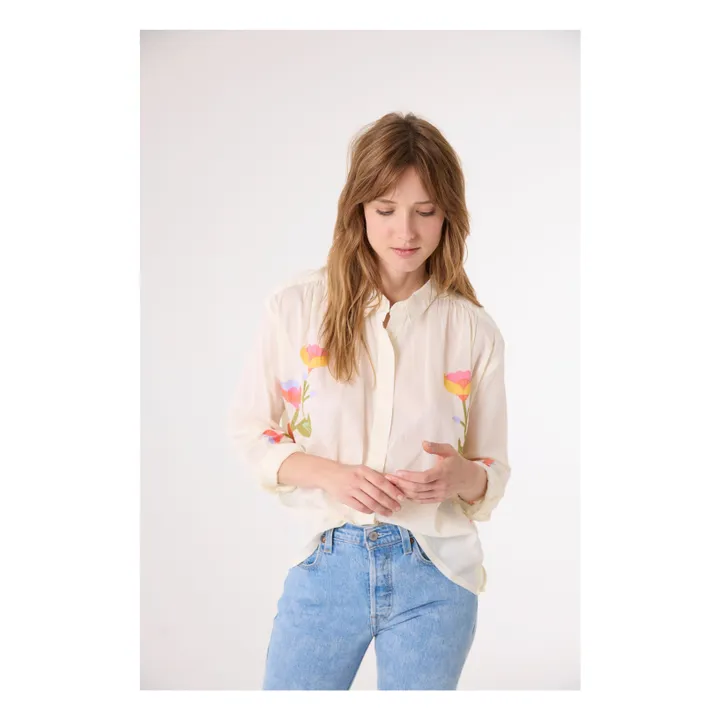 Camicia ricamata Ali Garden | Ecru- Immagine del prodotto n°2